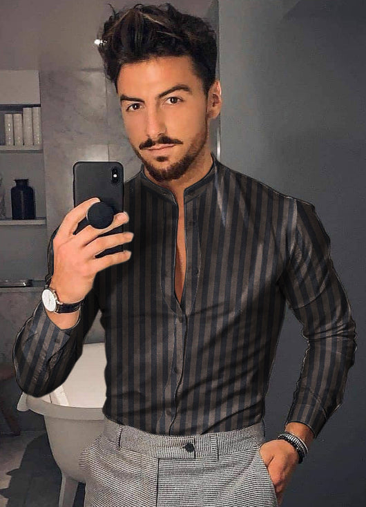 Camisa Casual de Manga Larga con Estampado Floral para Hombre - Image 4