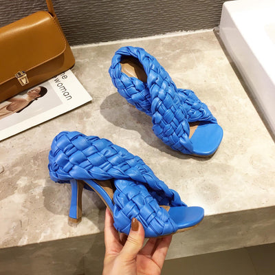 Sandalias Stiletto Tejidas de Moda Europea y Americana - Image 13