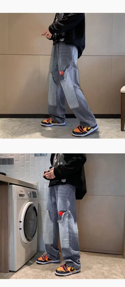 Jeans Vintage Americano con Parches para Hombre - Estilo Trendy - Image 17