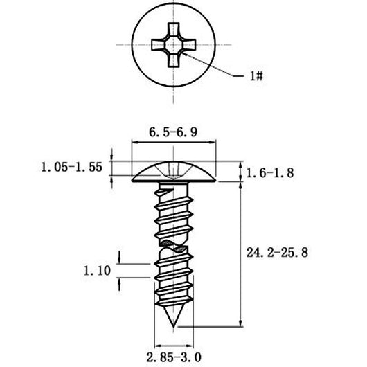 Tornillo Autorroscante de Acero Inoxidable Cabeza Ancha Tipo Champiñón - Image 9