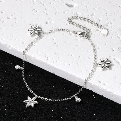 Pulsera de Plata Esterlina con Moissanita D Color y Flor Roja para Mujer - Image 6