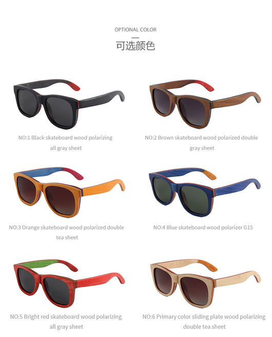 Gafas de Sol Polarizadas con Montura Ovalada y Puente de Madera - Image 19