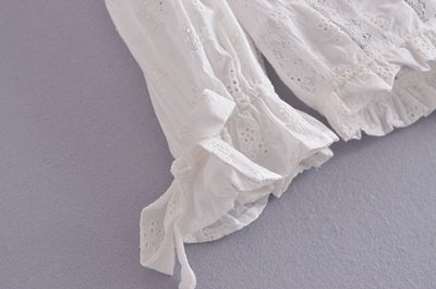 Blusa con Encaje Bordado, Moño y Mangas Abullonadas - Image 16