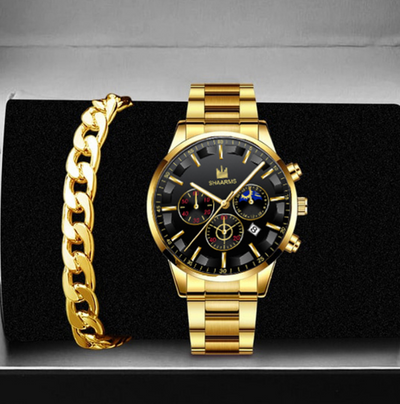 Reloj de Cuarzo Grande con Tres Ojos y Calendario - Diseño Redondo Elegante - Image 4