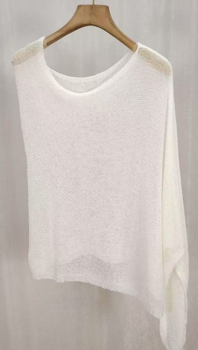 Blusa Tejida de Protección Solar con Capa Irregular para Mujer - Image 12