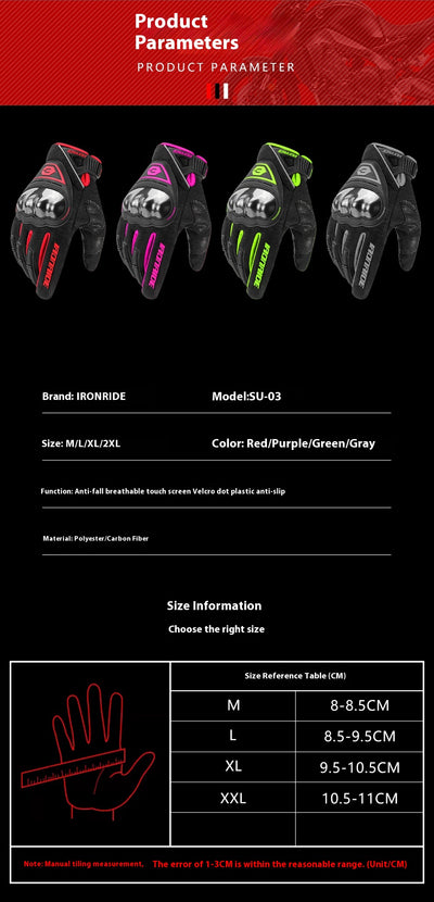 Guantes de Motocicleta Blindados con Pantalla Táctil y Protección Antigolpes - Image 9