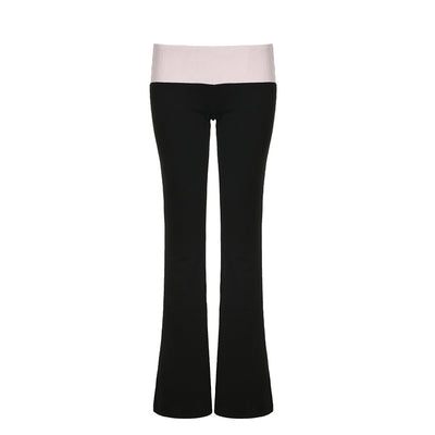 Pantalones Bootcut Cintura Baja con Combinación de Colores para Mujer - Image 6