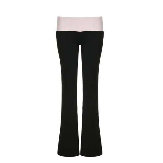 Pantalones Bootcut Cintura Baja con Combinación de Colores para Mujer - Image 6