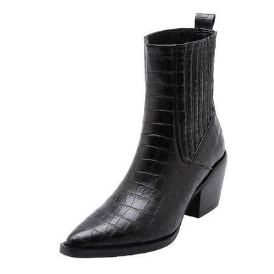 Botas Bajas Mujer Punta Cuadrada con Elástico - Image 3