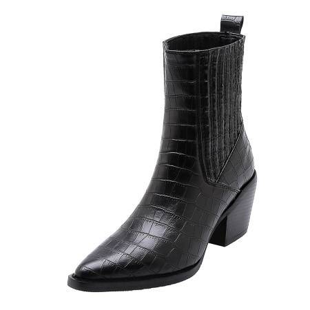 Botas Bajas Mujer Punta Cuadrada con Elástico - Image 3