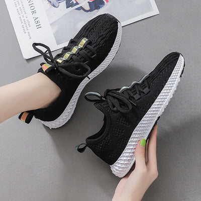 Zapatillas Deportivas Tejidas Volantes para Mujer - Comodidad y Estilo en Movimiento - Image 3