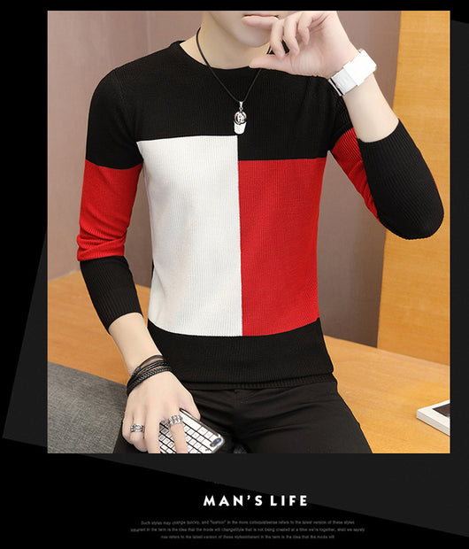 Suéter Tejido Cuello Redondo Estilo Coreano para Hombre - Image 10