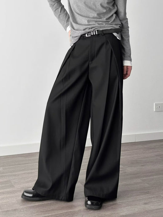 Pantalones Holgados Drapeados Hasta el Piso para Hombre - Image 12