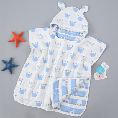 Capa de Baño Infantil con Capucha de Algodón Gasa Pura - Image 33