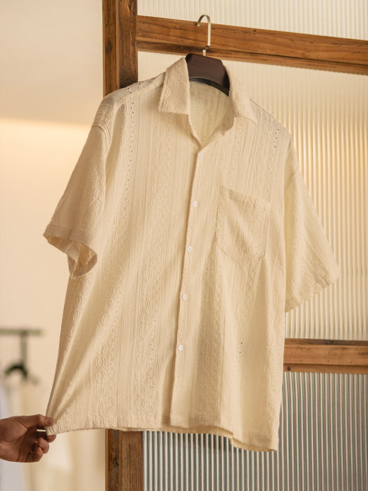 Camisa Vintage Hombre Jacquard Calada - Image 5