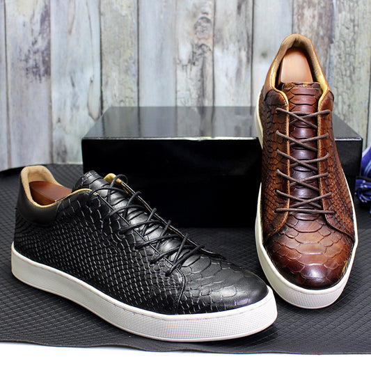 Zapatos Casuales de Cuero con Grabado en Relieve para Hombre - Image 2