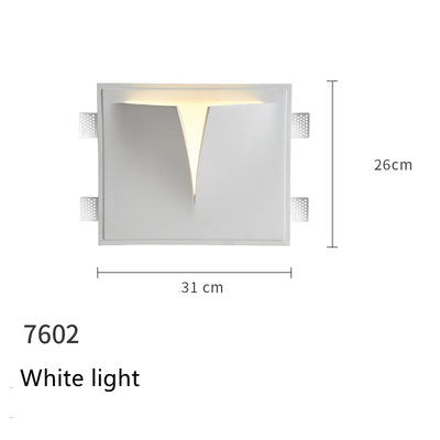 Aplique de Pared Empotrado Minimalista Yeso Natural sin Marco - Image 41
