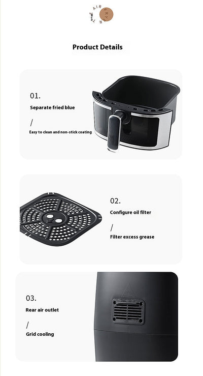 Freidora de Aire Multifunción Gran Capacidad - Horno Eléctrico para el Hogar - Image 10