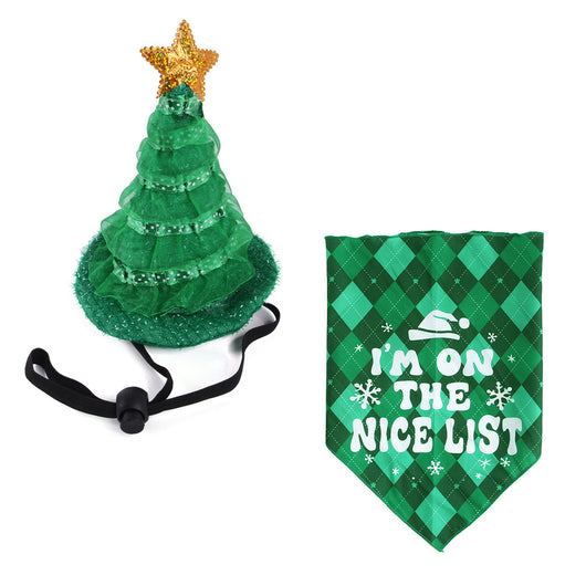 Traje Navideño para Mascotas con Sombrero y Pañoleta Triangular - Image 3