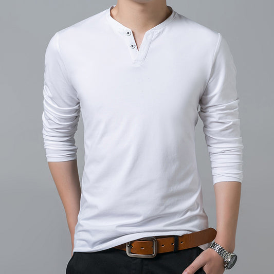 Playera Cuello V Hombre - Diseño Clásico de Color Liso