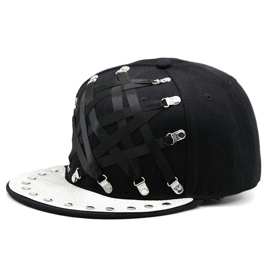 Gorra Punk Hip Hop Cuero X Cuero Visera Plana Unisex - Image 8