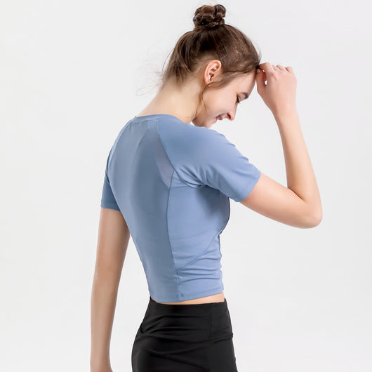 Playera de Yoga Transpirable de Manga Corta para Mujer - Image 9