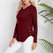 Suéter Femenino Cuello Redondo Dobladillo Curvo Manga Larga Otoño Invierno