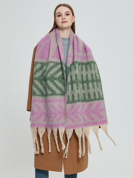 Pashmina de Otoño Invierno con Borlas - Tejido Grueso Europeo Estilo Moderno - Image 21