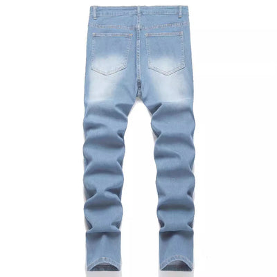 Pantalones Vaqueros Rotos con Parches Estilo Europeo y Americano para Hombre - Image 4