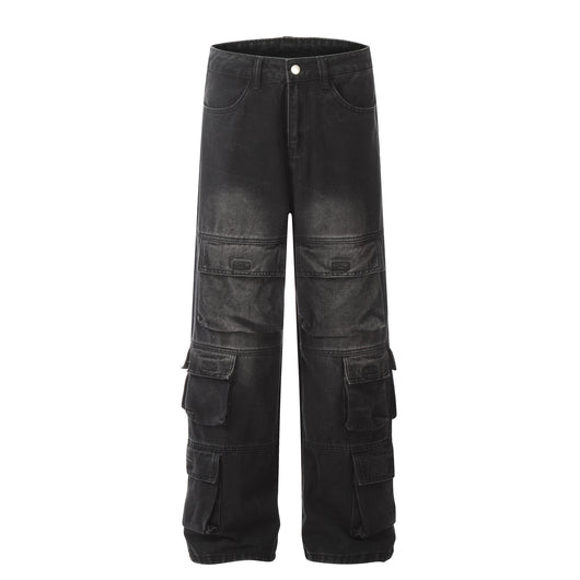 Jeans Casuales Hombre con Múltiples Bolsillos - Estilo Street Lavado Pesado - Image 4