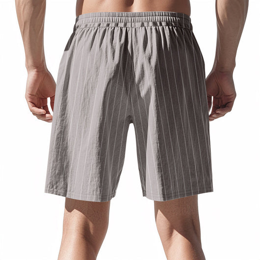 Shorts de Lino Holgados Transpirables Estilo Americano para Playa - Image 42