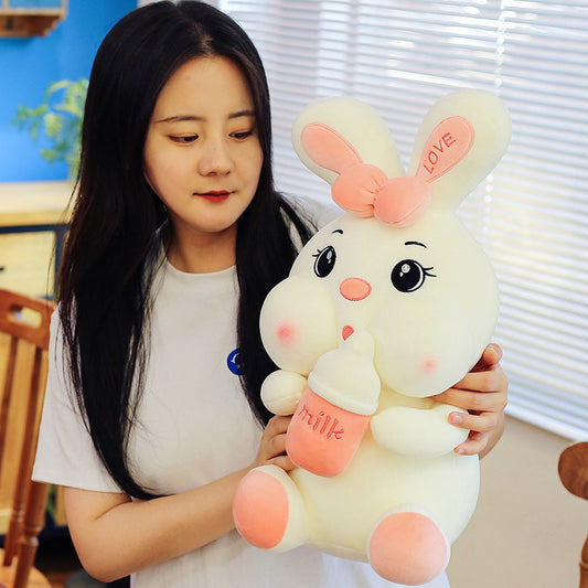 Muñeco Peluche Conejo con Botella para Bebé - Juguete Adorable