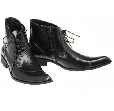 Botas de Cuero Británico Estilo Coreano con Punta Afilada para Hombre - Image 4