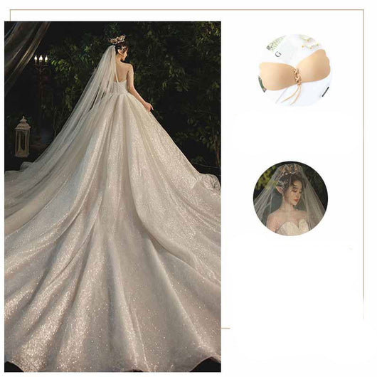 Vestido de Novia Elegante con Corset y Cola Larga - Image 6