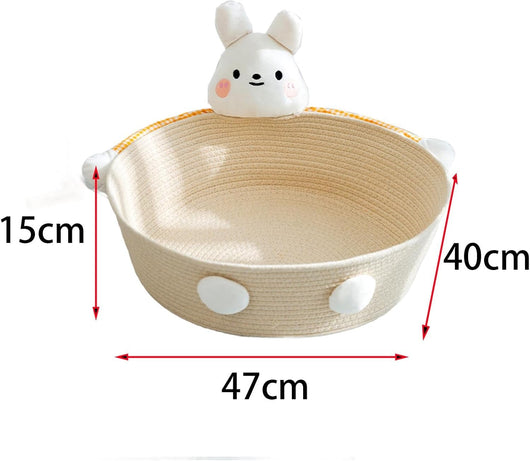 Cama Nido para Gatos de Cuerda de Algodón - Rascador Tejido para Gatos y Conejos - Image 5