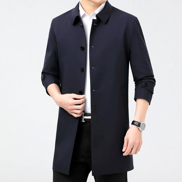 Abrigo Trench Coat Ejecutivo Largo para Hombre