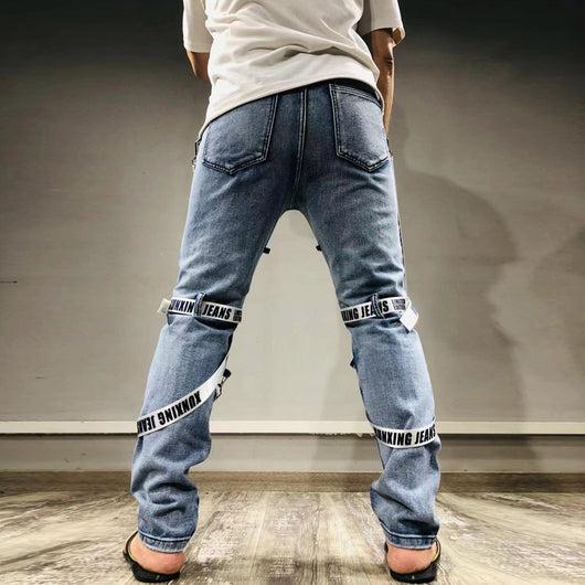 Jeans Slim Fit Azul Marino con Cierre y Rotos Modernos - Image 15