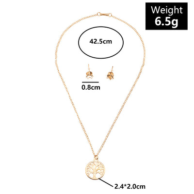 Conjunto de Aretes y Collar con Estrella de Cinco Puntas y Piña - Diseño Moderno - Image 4