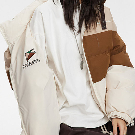 Chaqueta Acolchada Reversible para Parejas con Bordado de Cometa y Contraste de Colores - Image 5