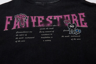 Playera Estampada Anime Efecto Desgastado para Hombre - Image 7