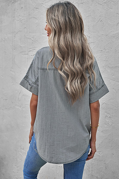 Camisa Casual de Solapa Lisa - Versátil y Minimalista - Image 30