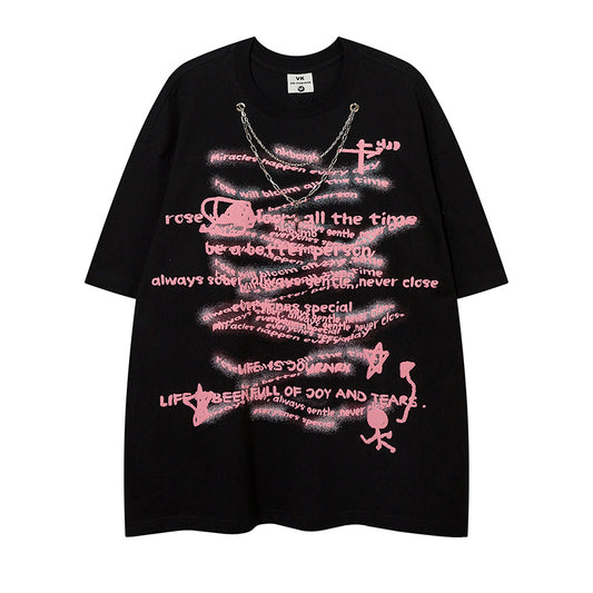Playera Unisex con Letra Personalizada de Manga Corta