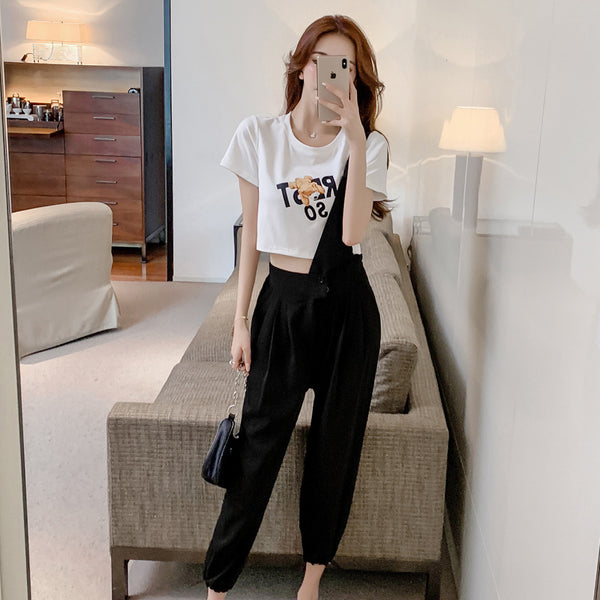 Conjunto de Leggins y Blusa Suelta de Cintura Alta para Mujer