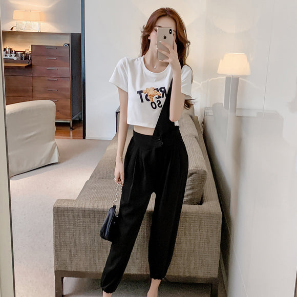 Conjunto de Leggins y Blusa Suelta de Cintura Alta para Mujer