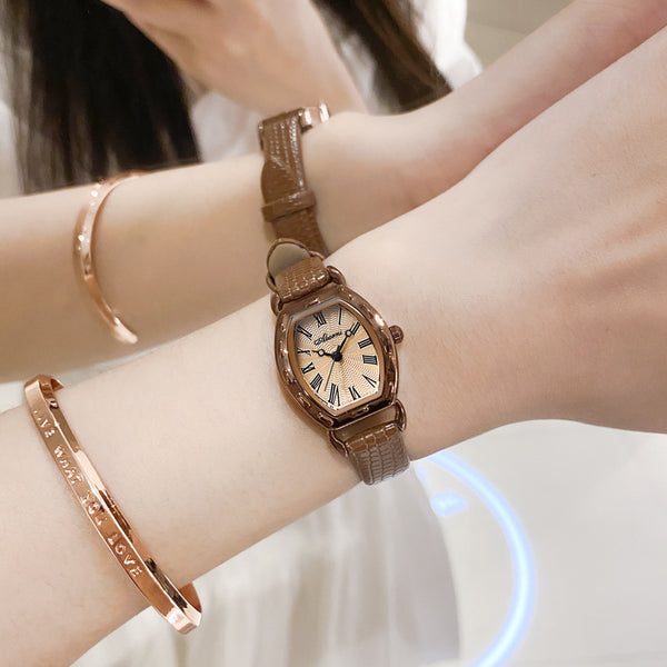 Reloj de Barril Retro Cuarzo para Mujer