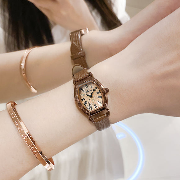 Reloj de Barril Retro Cuarzo para Mujer