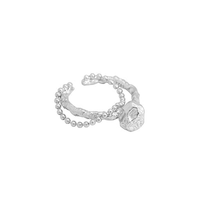 Anillo de Cadena con Cuentas Geométricas Textura Lava - Image 4