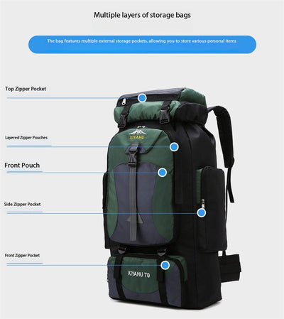 Mochila de Trekking 70L para Senderismo, Camping y Viajes de Aventura - Image 15
