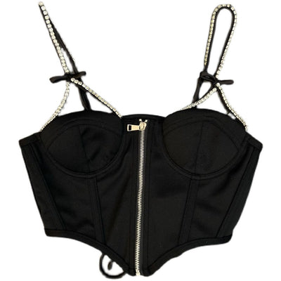 Blusa Negra Tipo Tank con Lazada y Cierre en los Hombros - Image 5
