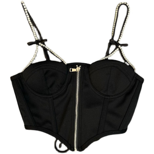 Blusa Negra Tipo Tank con Lazada y Cierre en los Hombros - Image 5
